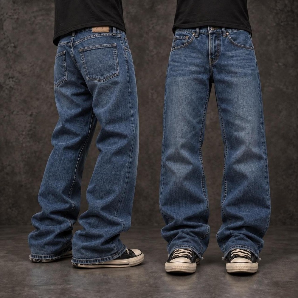 28x30 Blue Straight Relaxed Jeans Y2K Vintage
